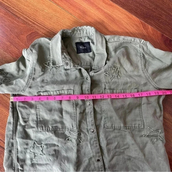 Rails Marcel Sage with Stars Shirt Jacket Long Sleeve Button Down Green Pocket S - Picture 10 of 10